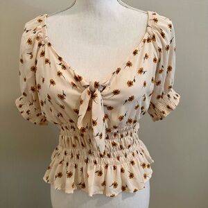 Floral Cream Women's Top